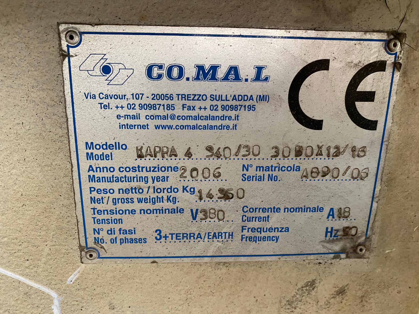 Calandra COMAL 3050 X  12/16mm a tre rulli anno 2006