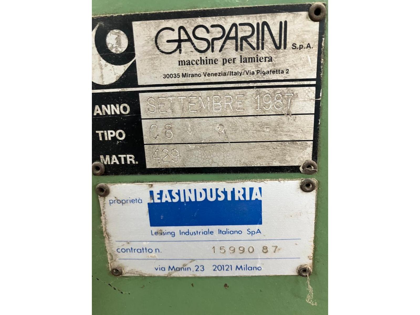 Calandra GASPARINI per lattoneria mod C8 settembre 1987