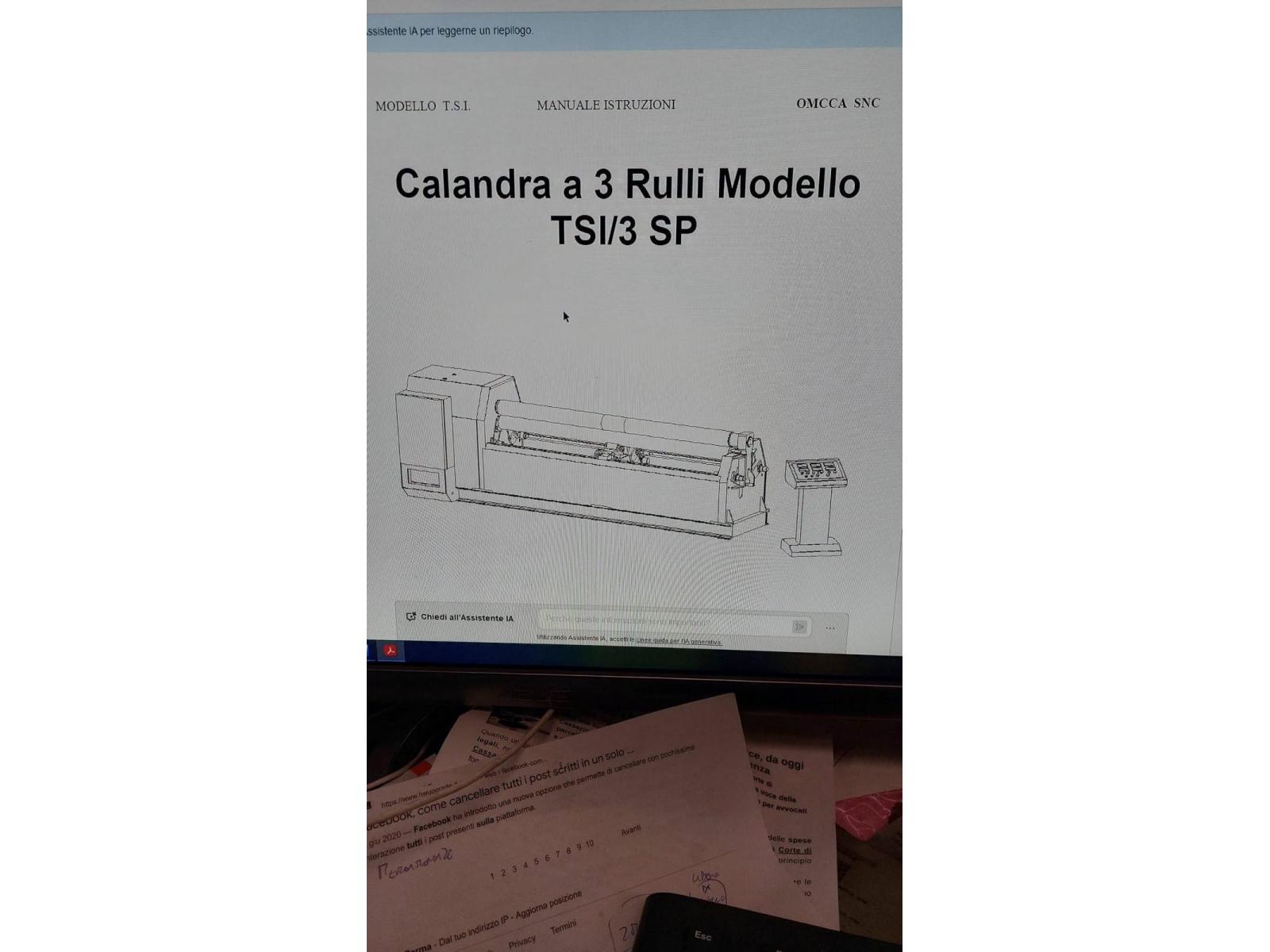 CALANDRA OMCCA 3 RULLI 2.5 MT