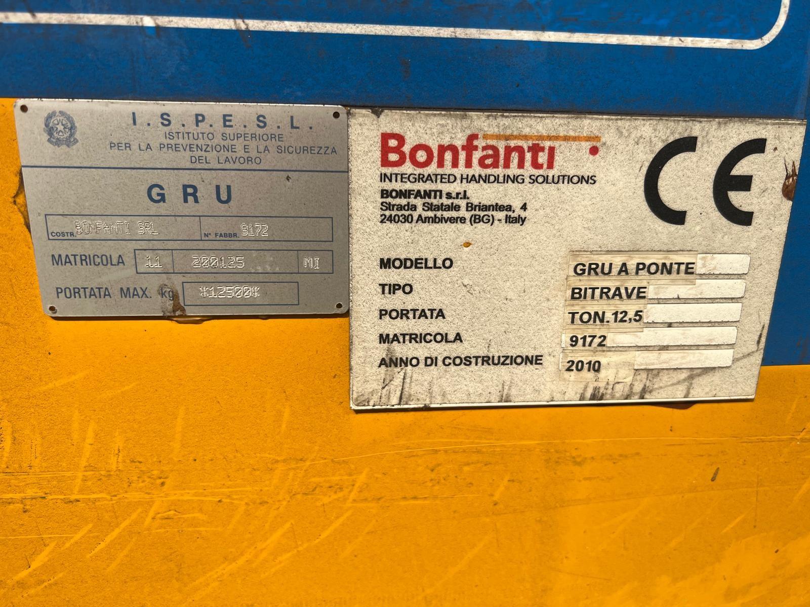 02 CARRIPONTE BITRAVE BONFANTI 12.5 TON SCARTAMENTO 16240 MM