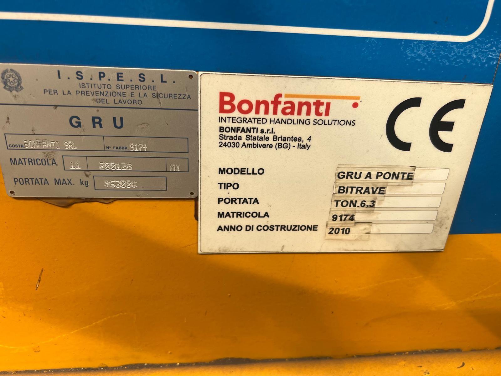 02 CARRIPONTE BITRAVE BONFANTI 6.3 TON  SCARTAMENTO 16240 MM