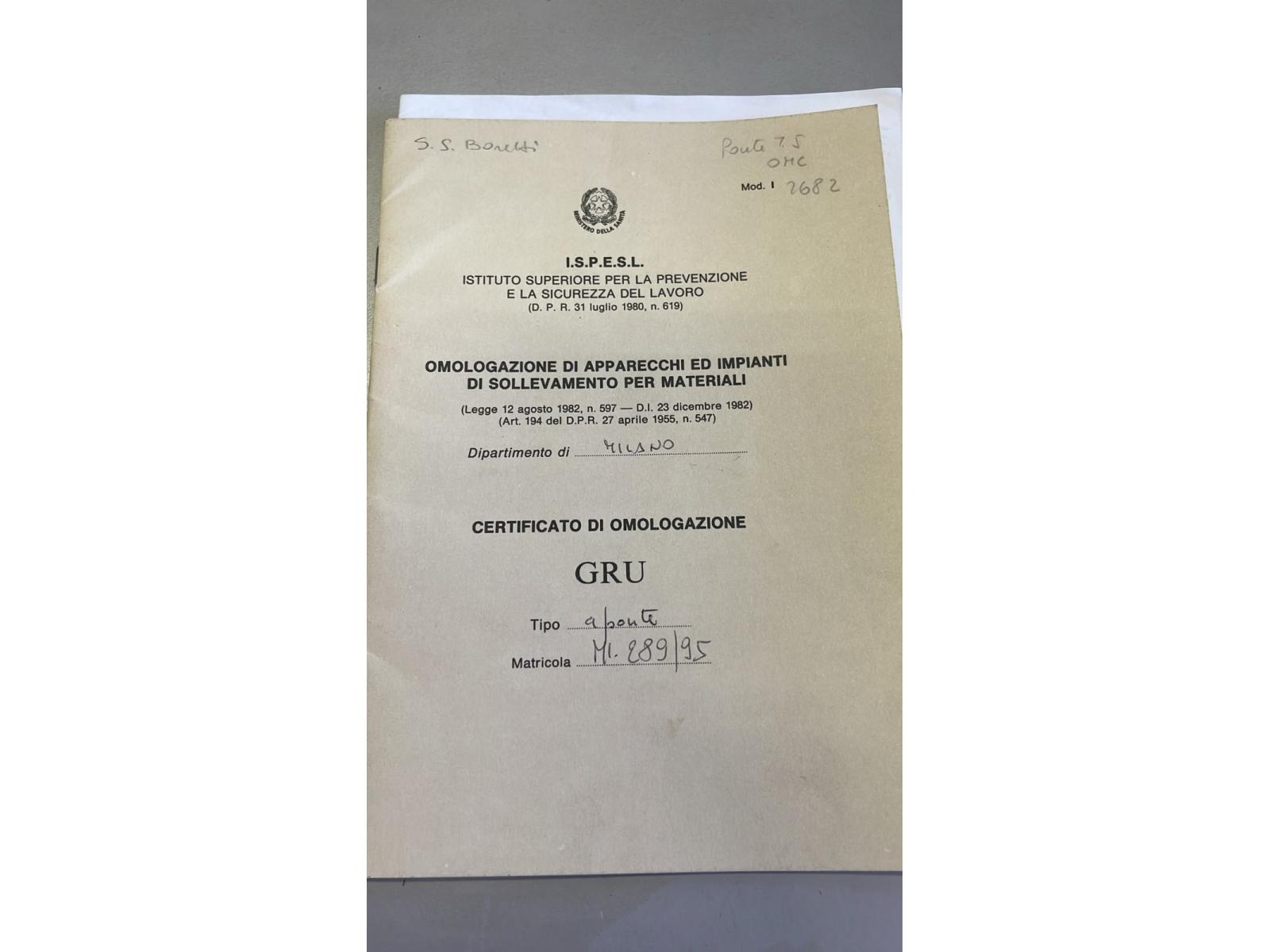 02 CARRIPONTE BITRAVE OMC 5 TON SCARTAMENTO 1064 CM