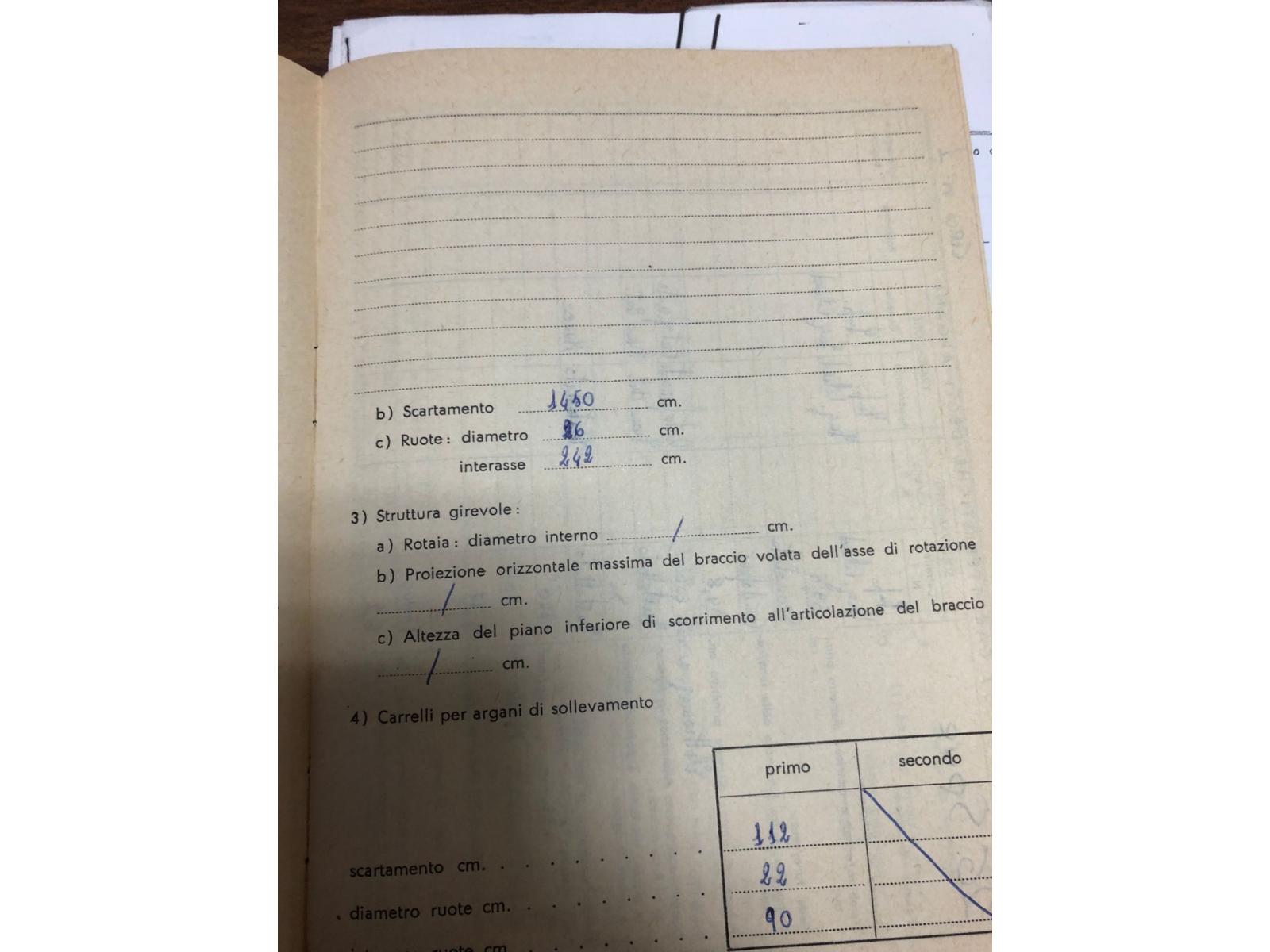 CARROPONTE BITRAVE CIMOLAI 5 TON  SCARTAMENTO 1540 CM