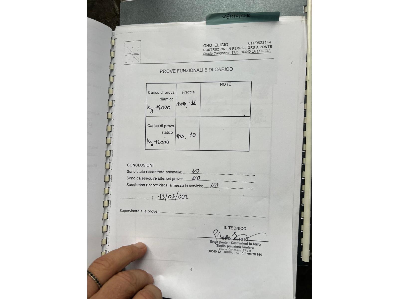 CARROPONTE BITRAVE GHO 10 TON  SCARTAMENTO 11130 MM