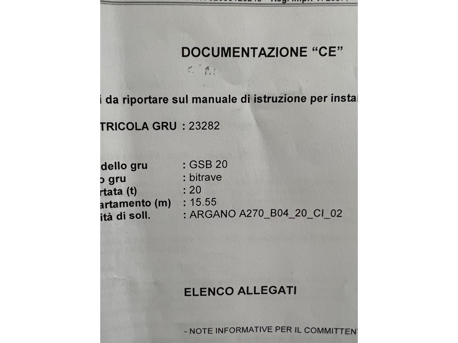 CARROPONTE BITRAVE OMIS GSM 20 TON SCARTAMENTO 15.15