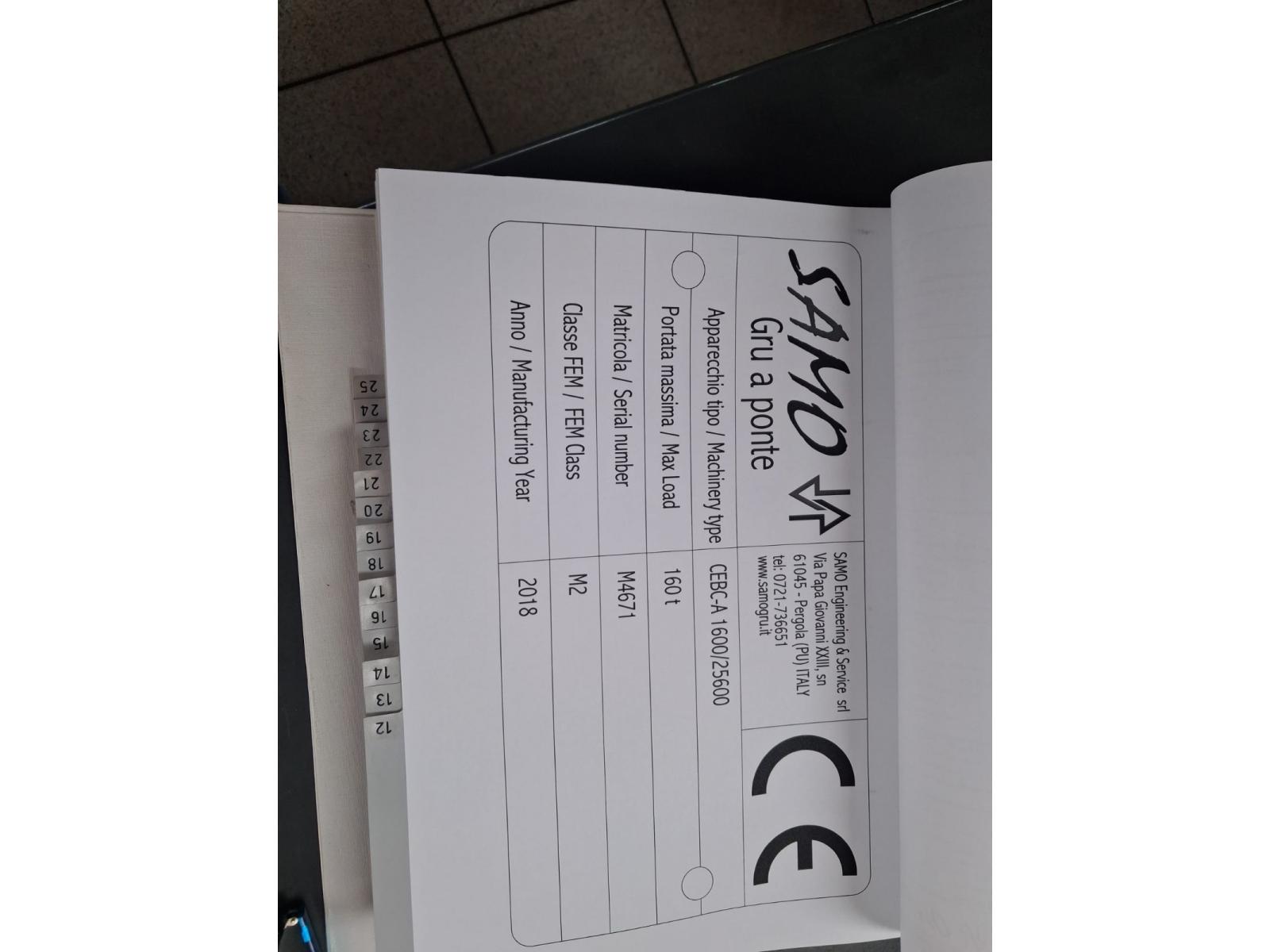 CARROPONTE BITRAVE SAMO 160 TON SCARTAMENTO 25600 MM