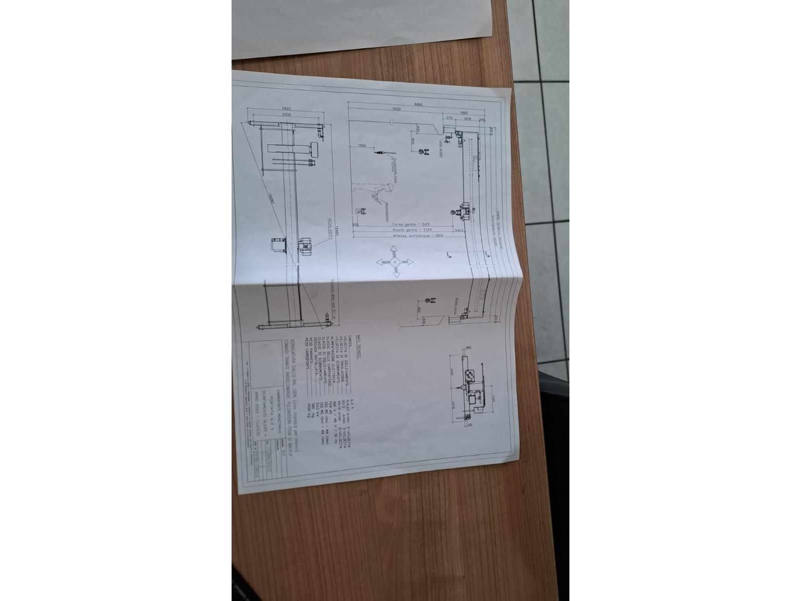 CARROPONTE MONOTRAVE ARPA 6.3 TON SCARTAMENTO 16245 MM