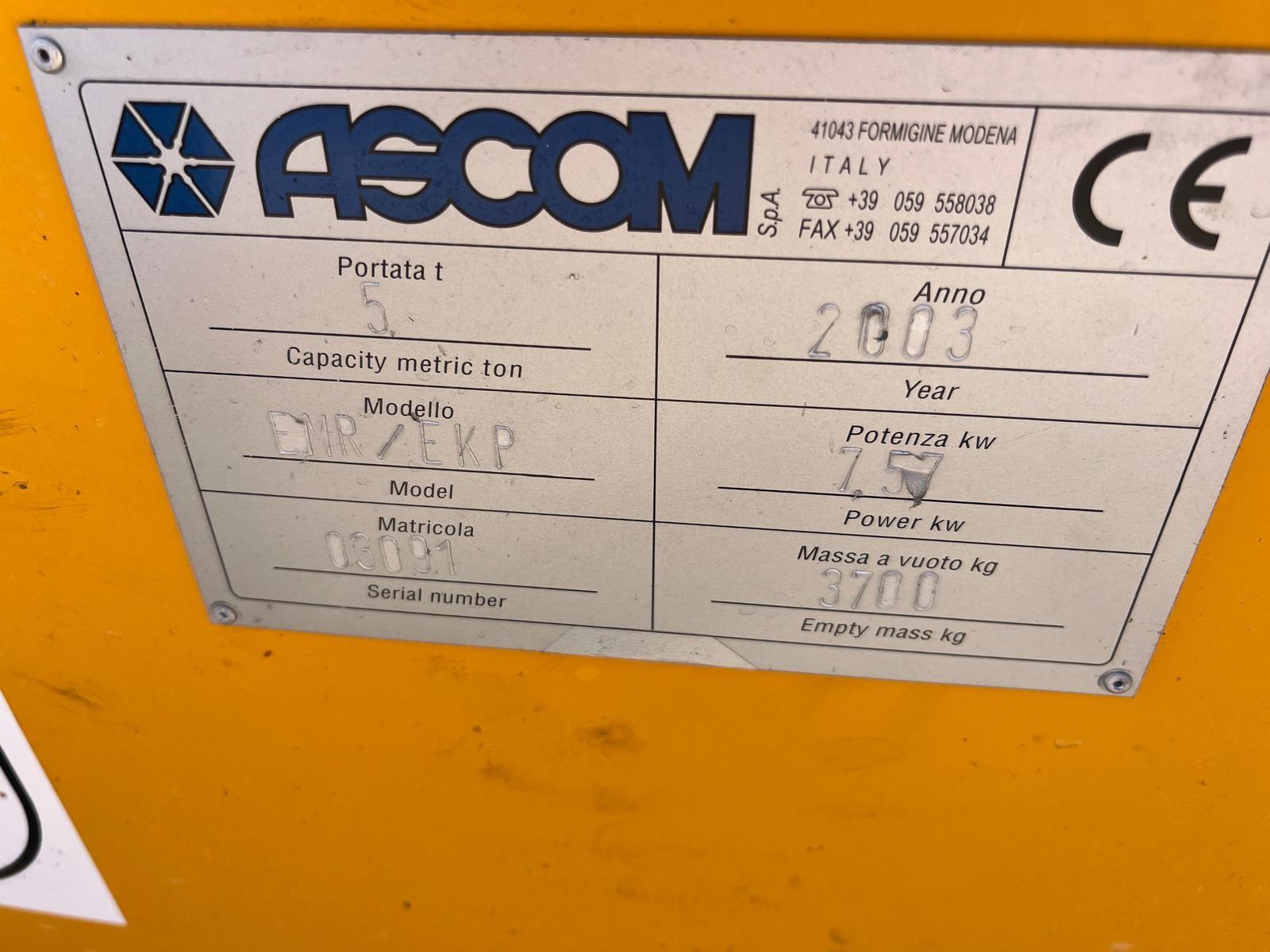 CARROPONTE MONOTRAVE ASCOM 5 TON