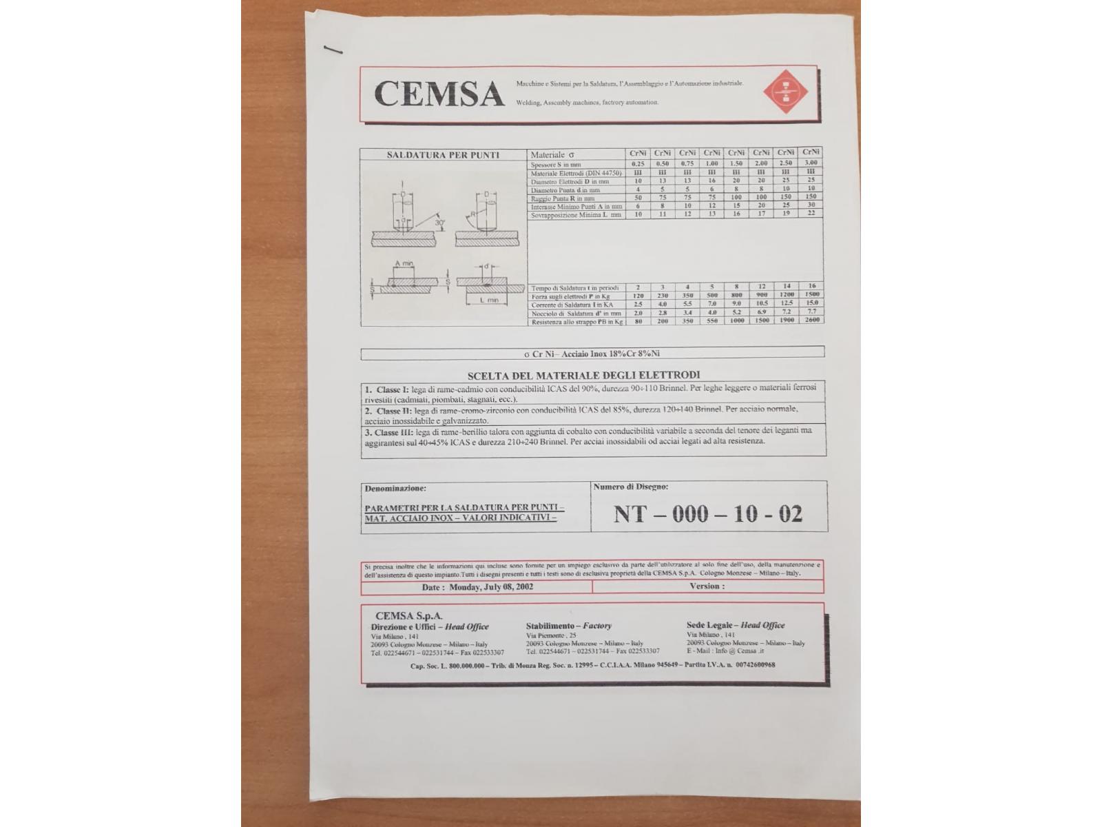 CEMSA Spawarka punktowa 3000 x 125 mm