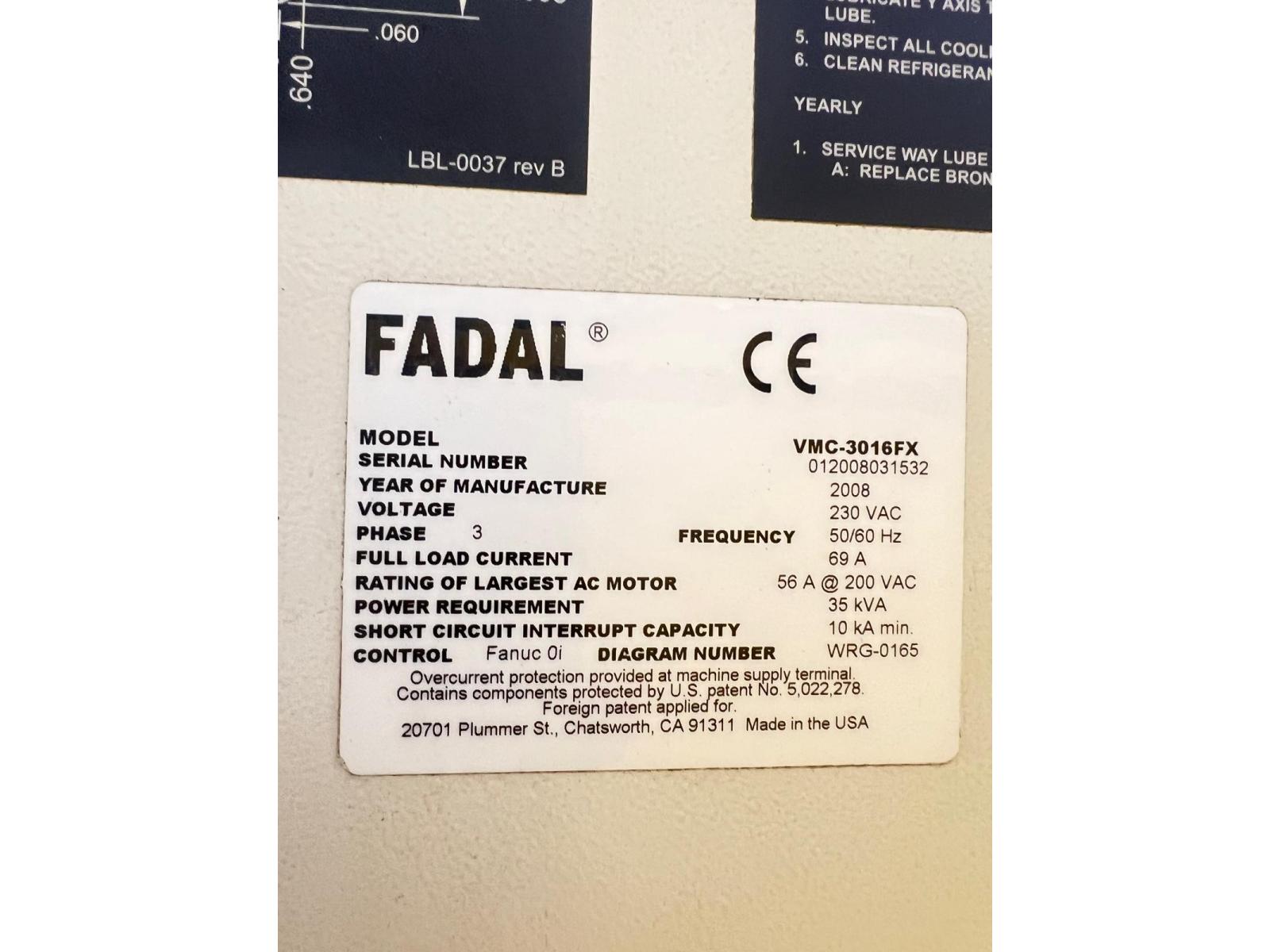 CENTRO DI LAVORO FADAL VMC 3016 FX