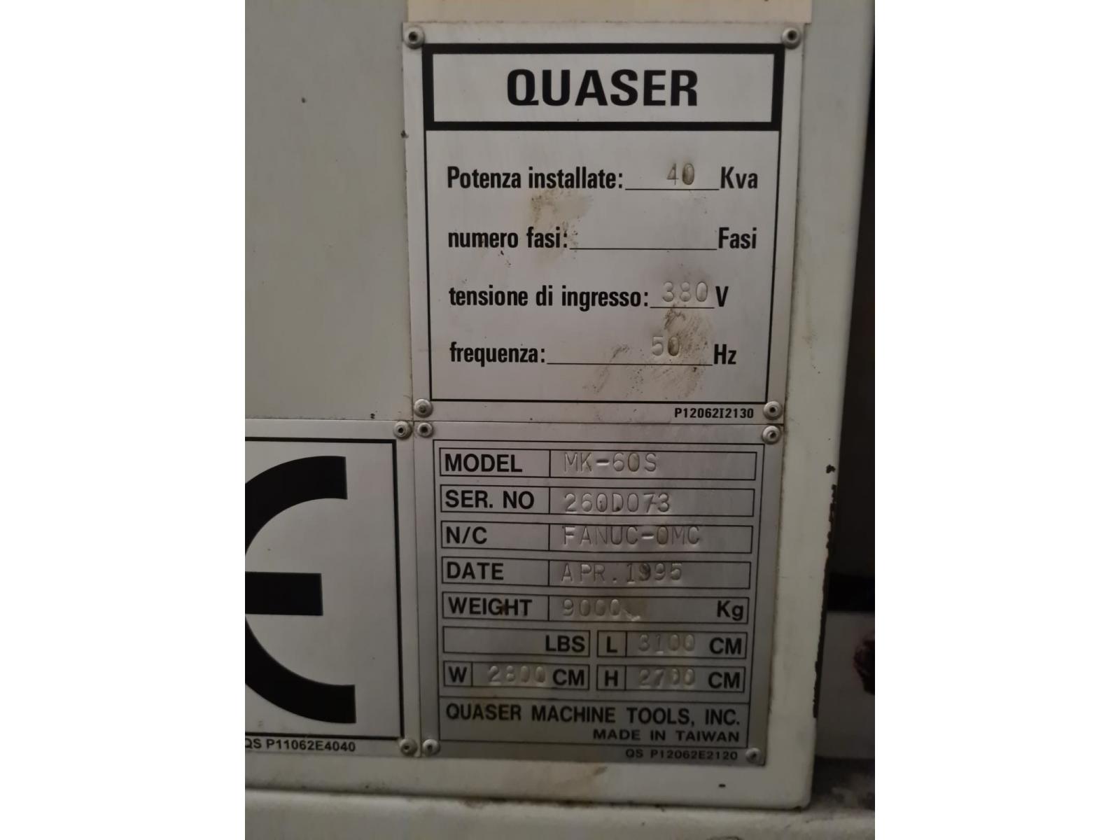 CENTRO DI LAVORO QUASER MK – 60 S CNC