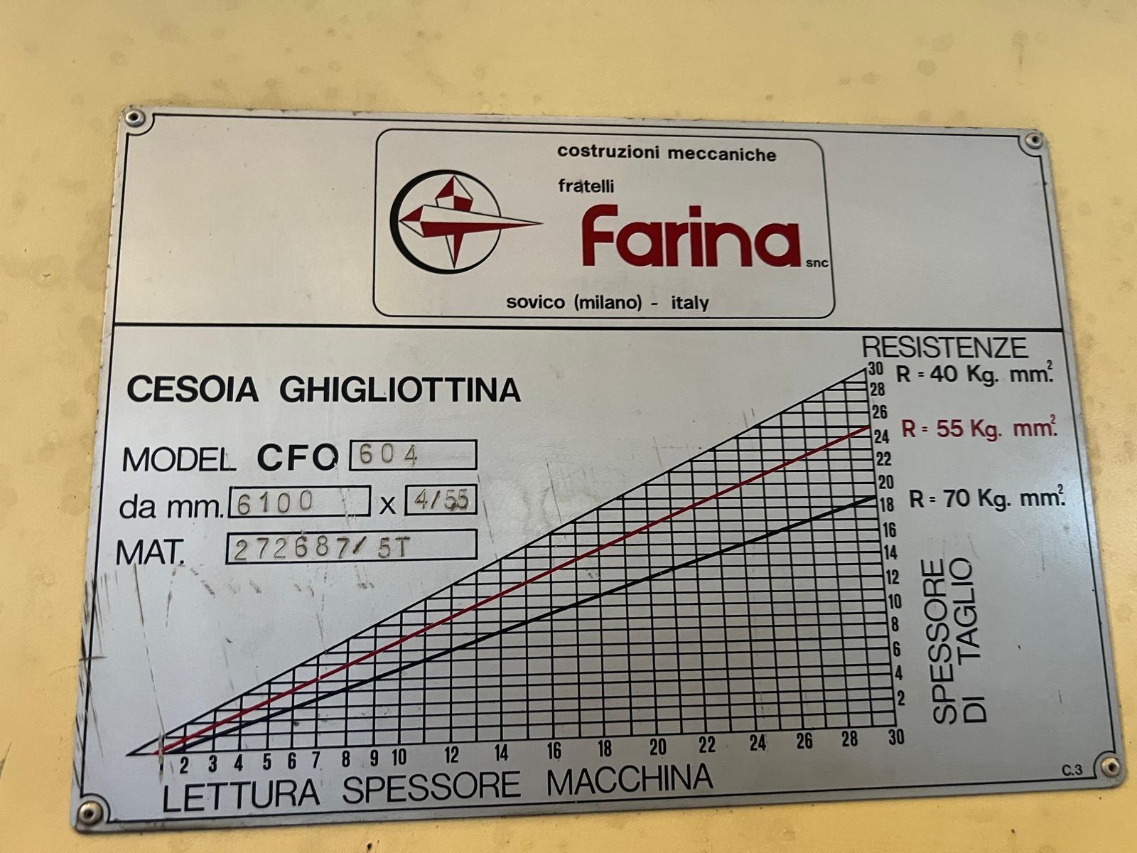 CESOIA A GIGLIOTTINA FARINA CFO 604 DA 6100 MM X 4/55