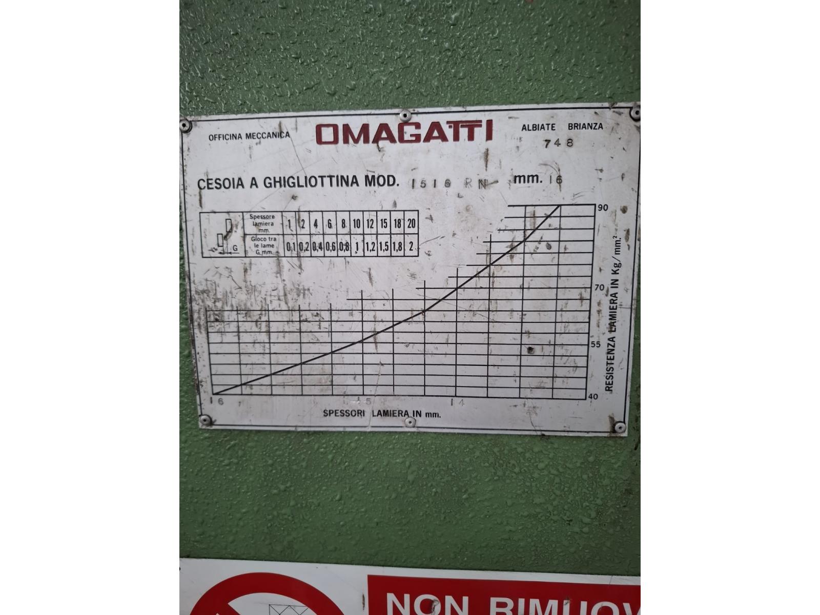 CESOIA MECCANICA OMAGATTI 1500 X 16 MM.