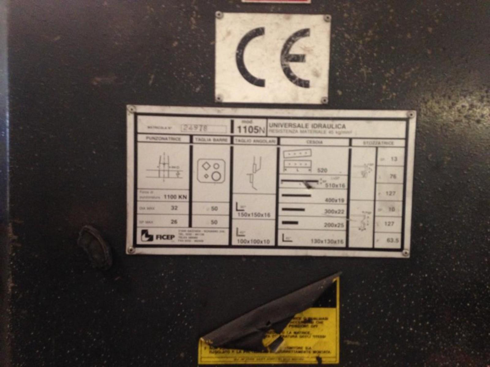 CESOIA PUNZONATRICE UNIVERSALE IDRAULICA FICEP 1105N