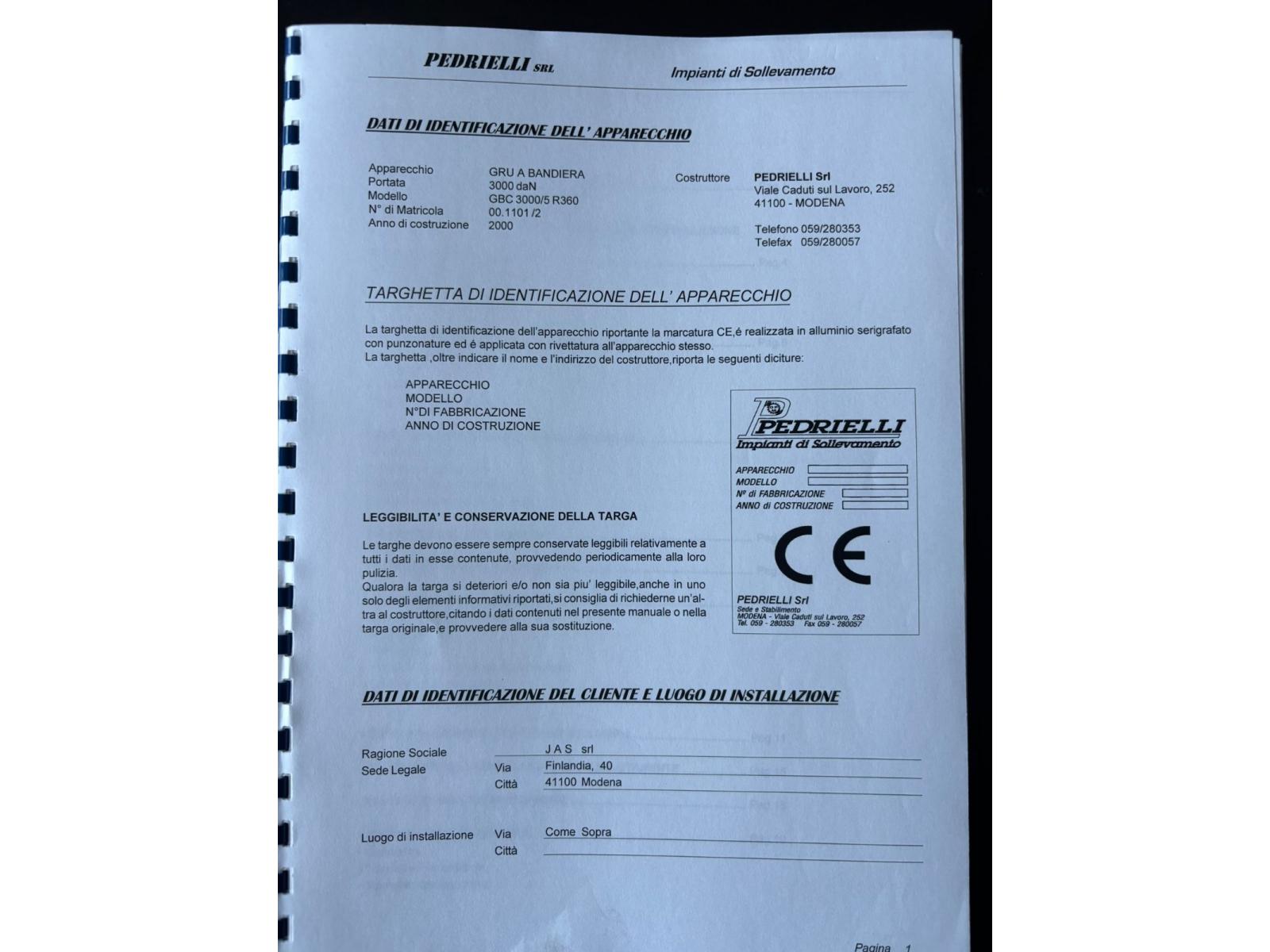 GRU A BANDIERA PEDRIELLI 3 TON