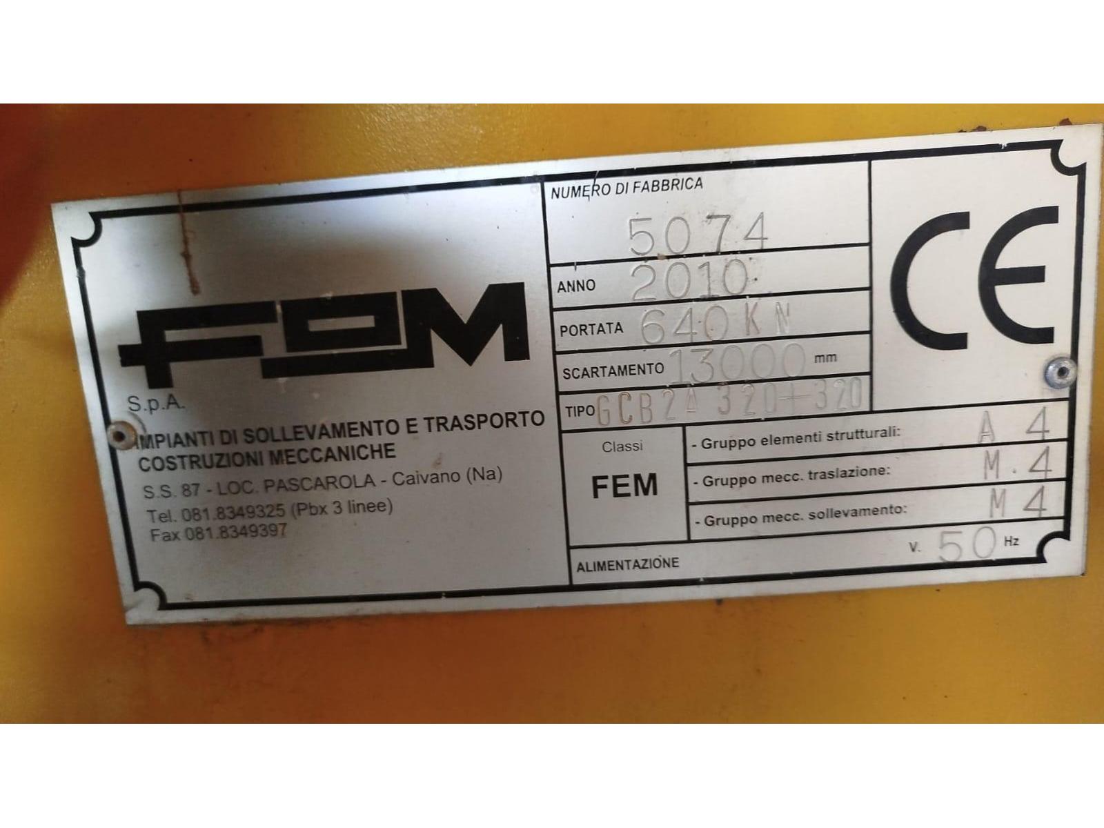 GRU A CAVALLETTO FOM SCARTAMENTO 13000 MM PORTATA 640 KN