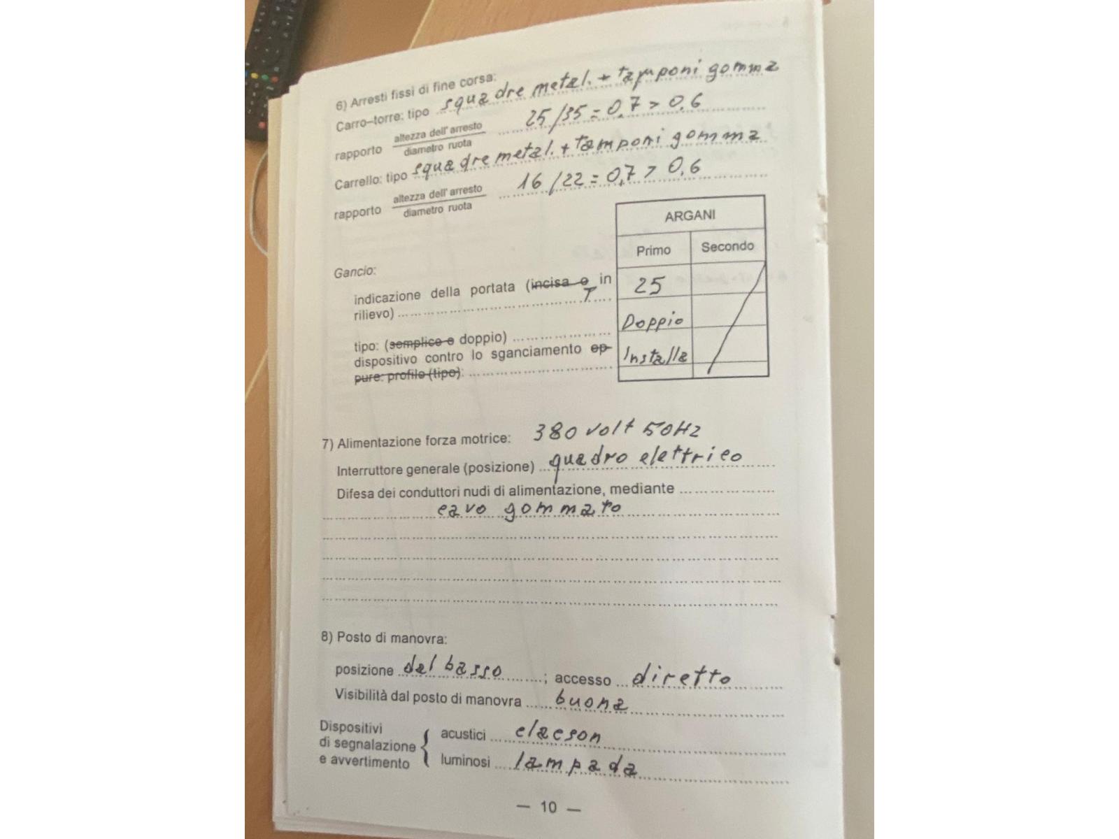 GRU A CAVALLETTO OMT PORTATA KG 25000