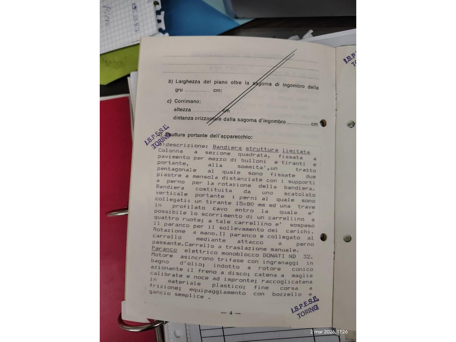 GRU A COLONNA DONATI 500 KG