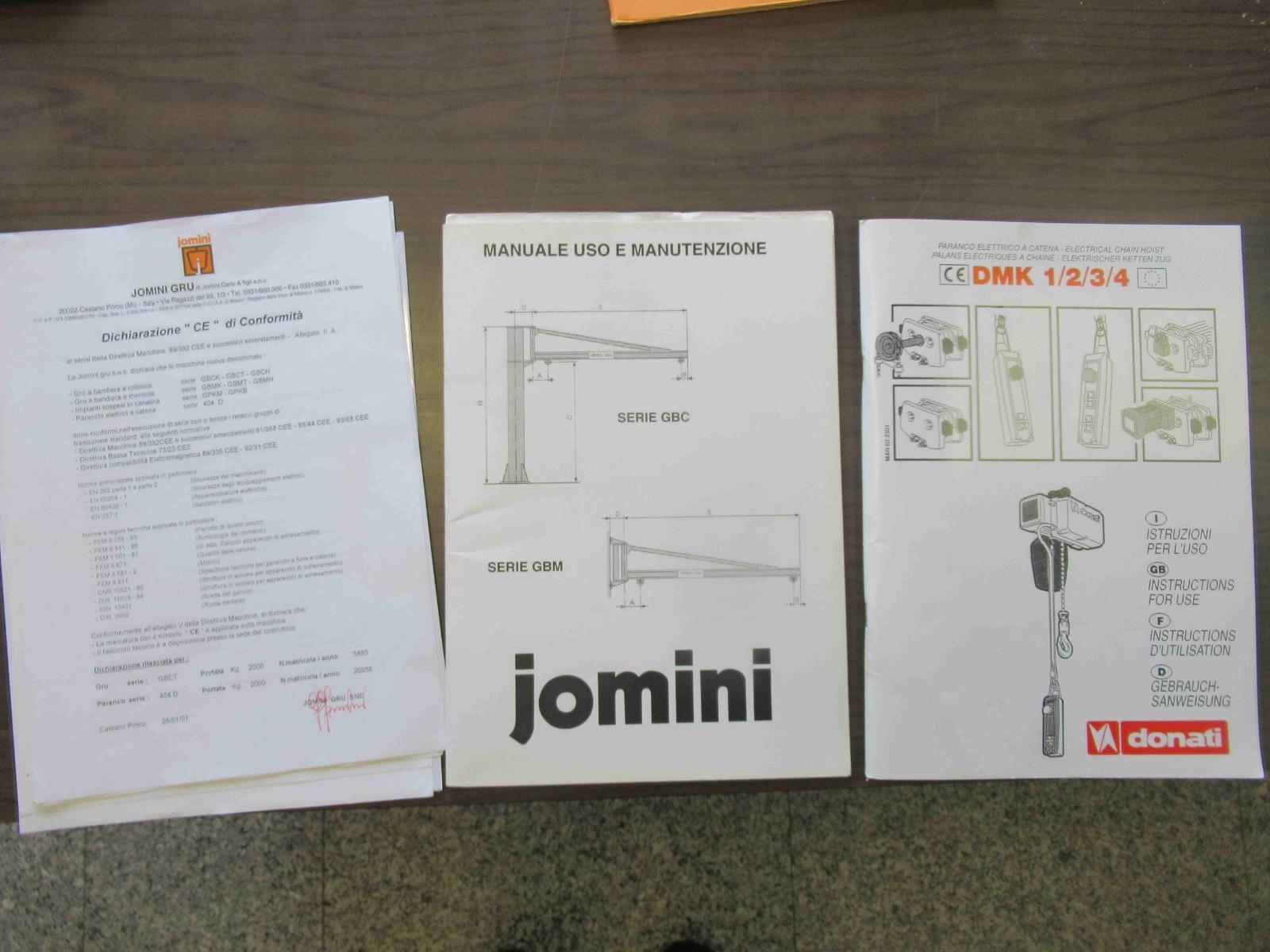 GRU A COLONNA JOMINI PORTATA 2000 KG