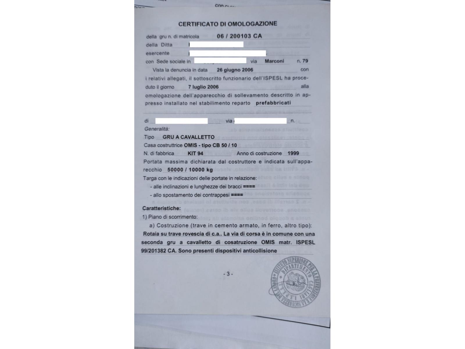 Gru a portale 50+10 T