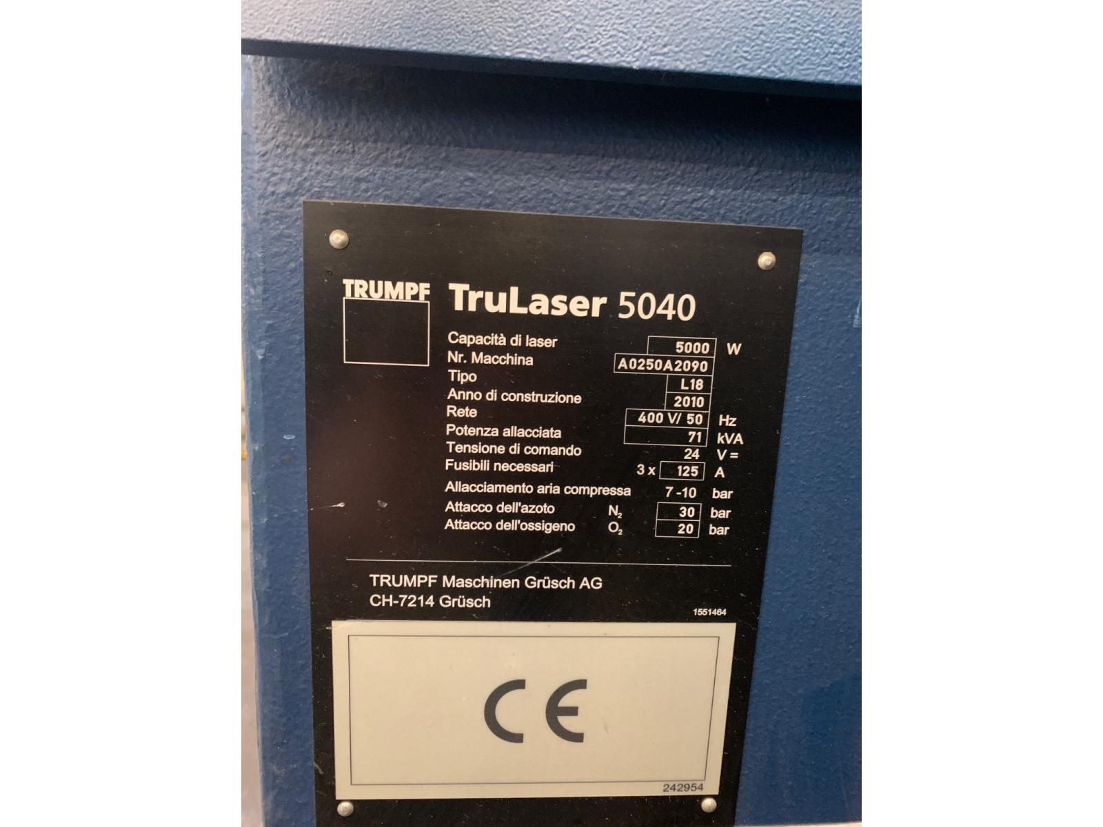 Impianto laser TRUMPF TruLaser 5040 5000w