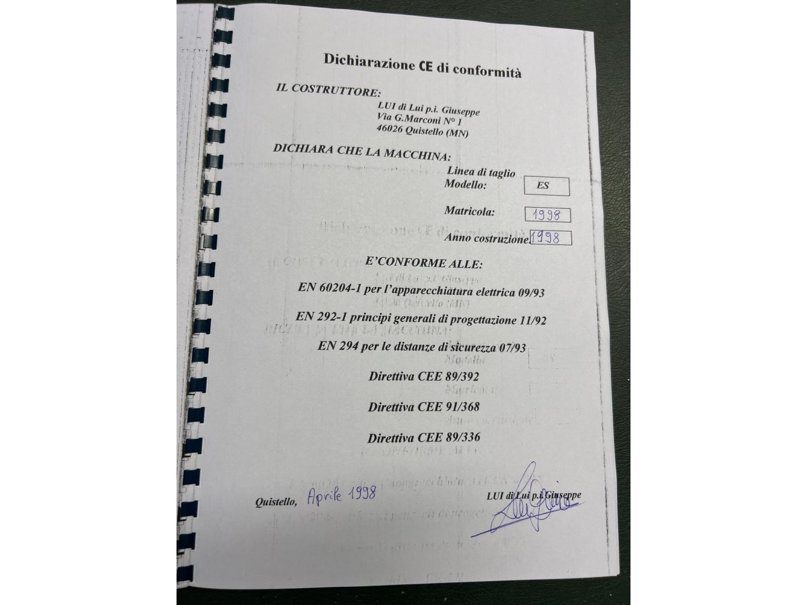 LINEA DI TAGLIO 1500 X 1