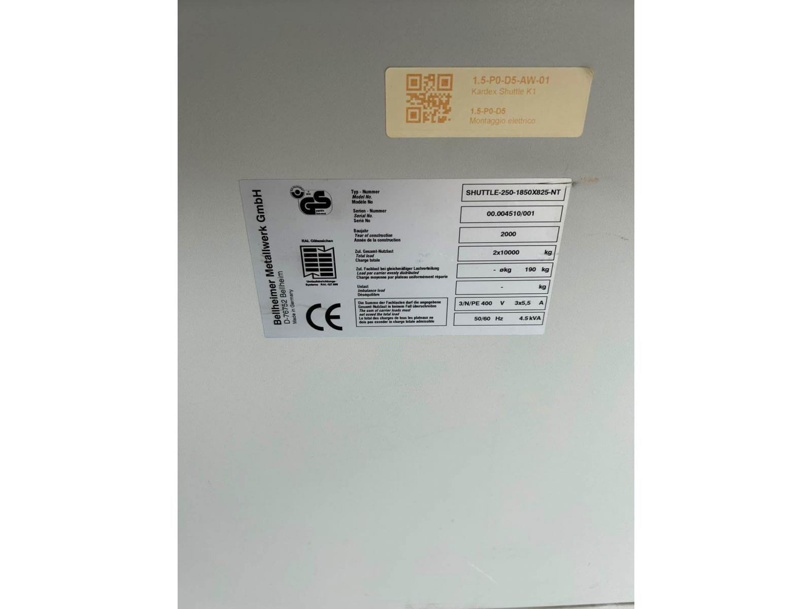 5 magazzini verticali automatici Kardex Shuttle,