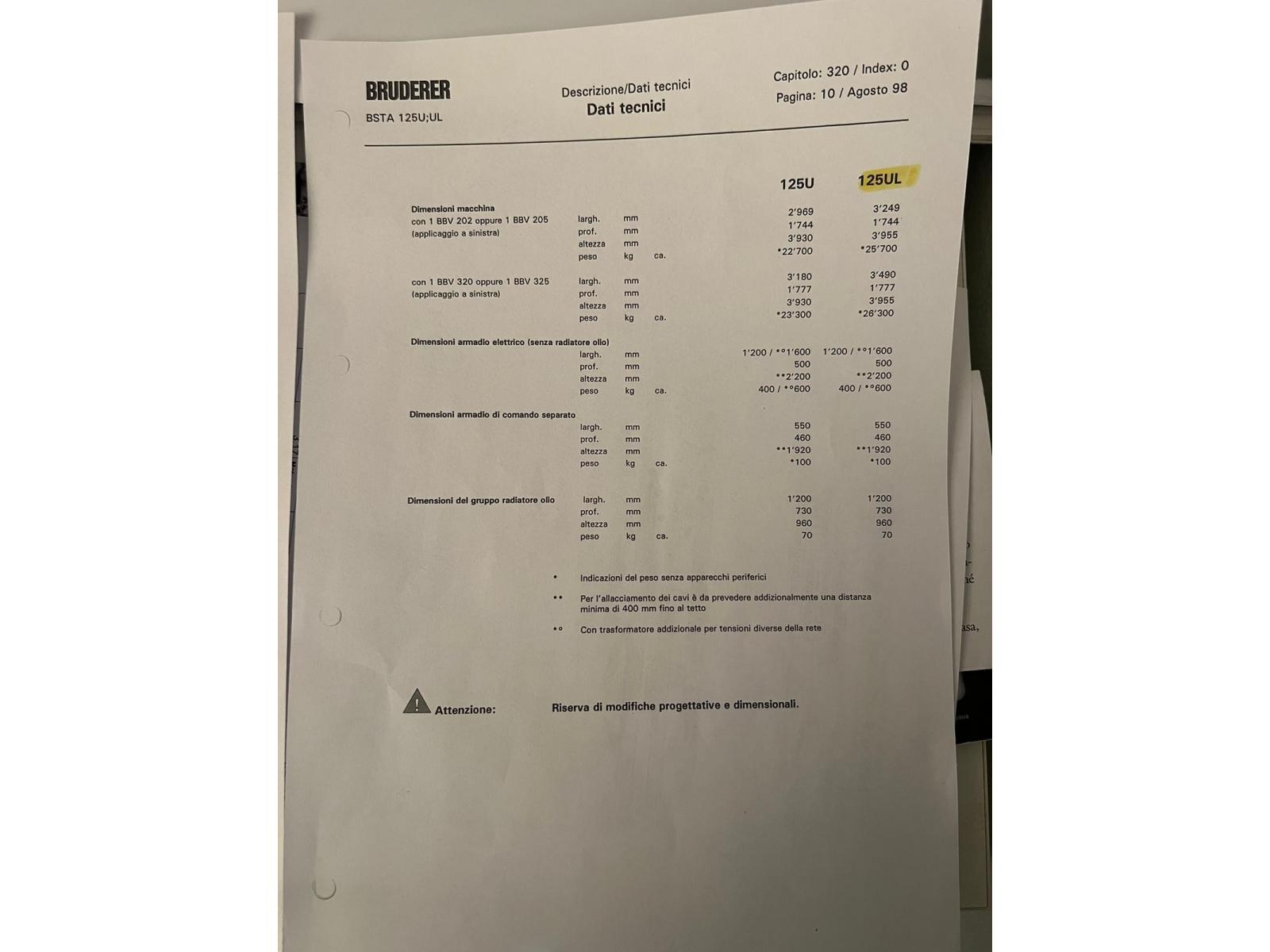 PRESSA BRUDERER BSTA125UL