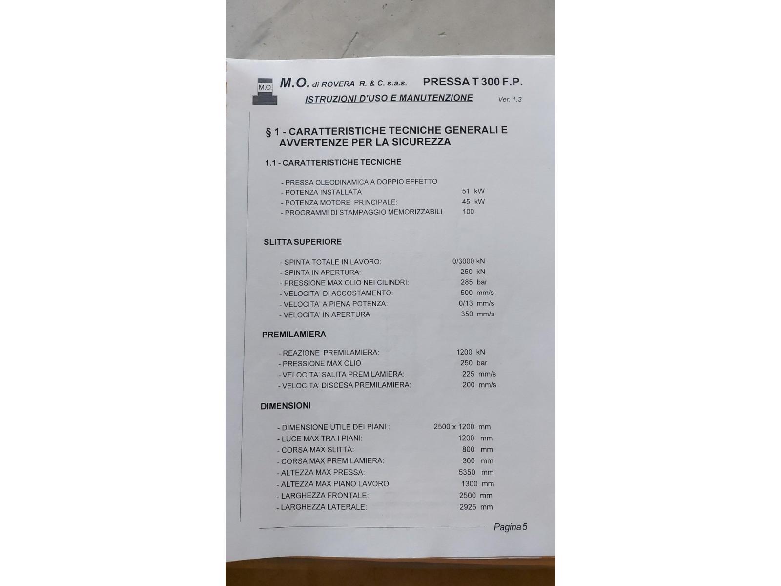 Pressa idraulica MO 300 TON