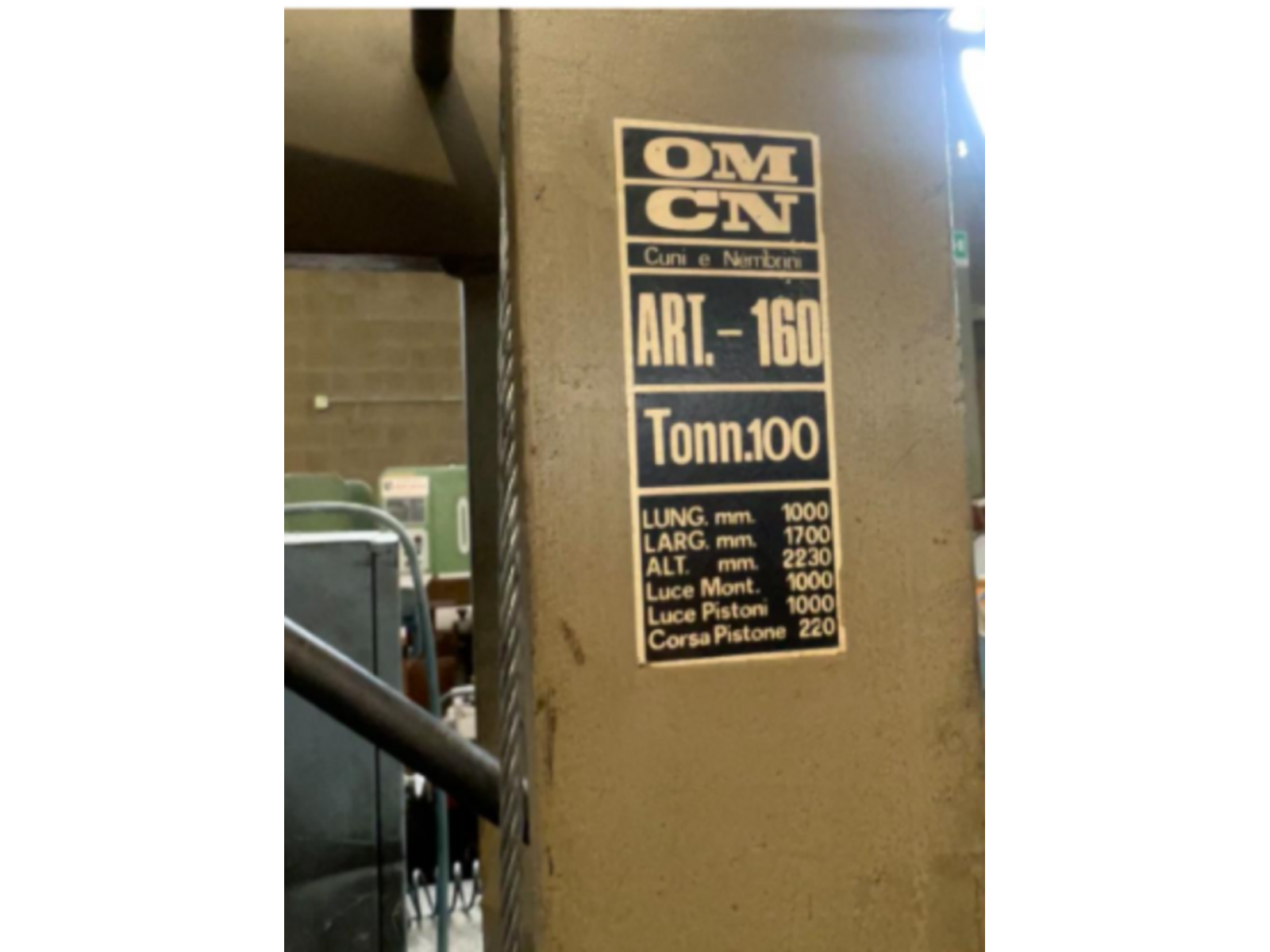 PRESSA IDRAULICA OMCN TON 100