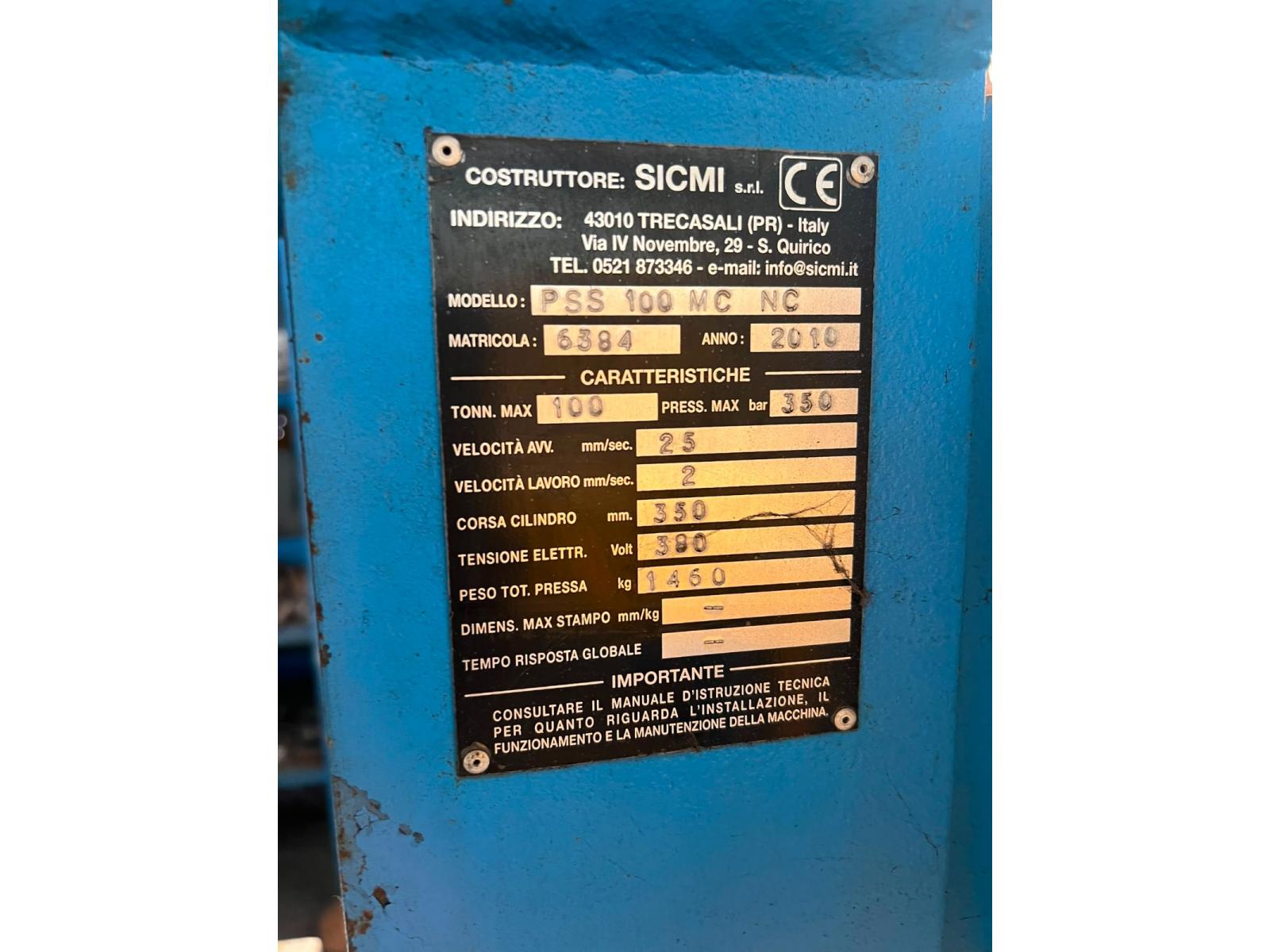Pressa per officina sicmi 100 ton