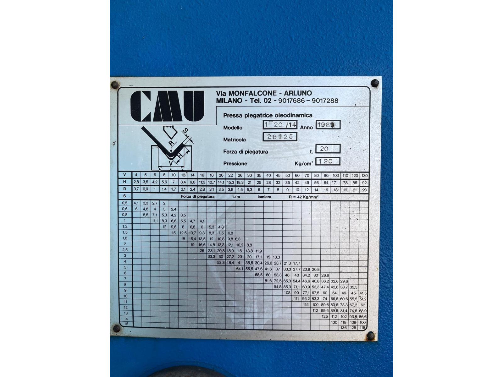 PRESSA PIEGATRICE CMU T20