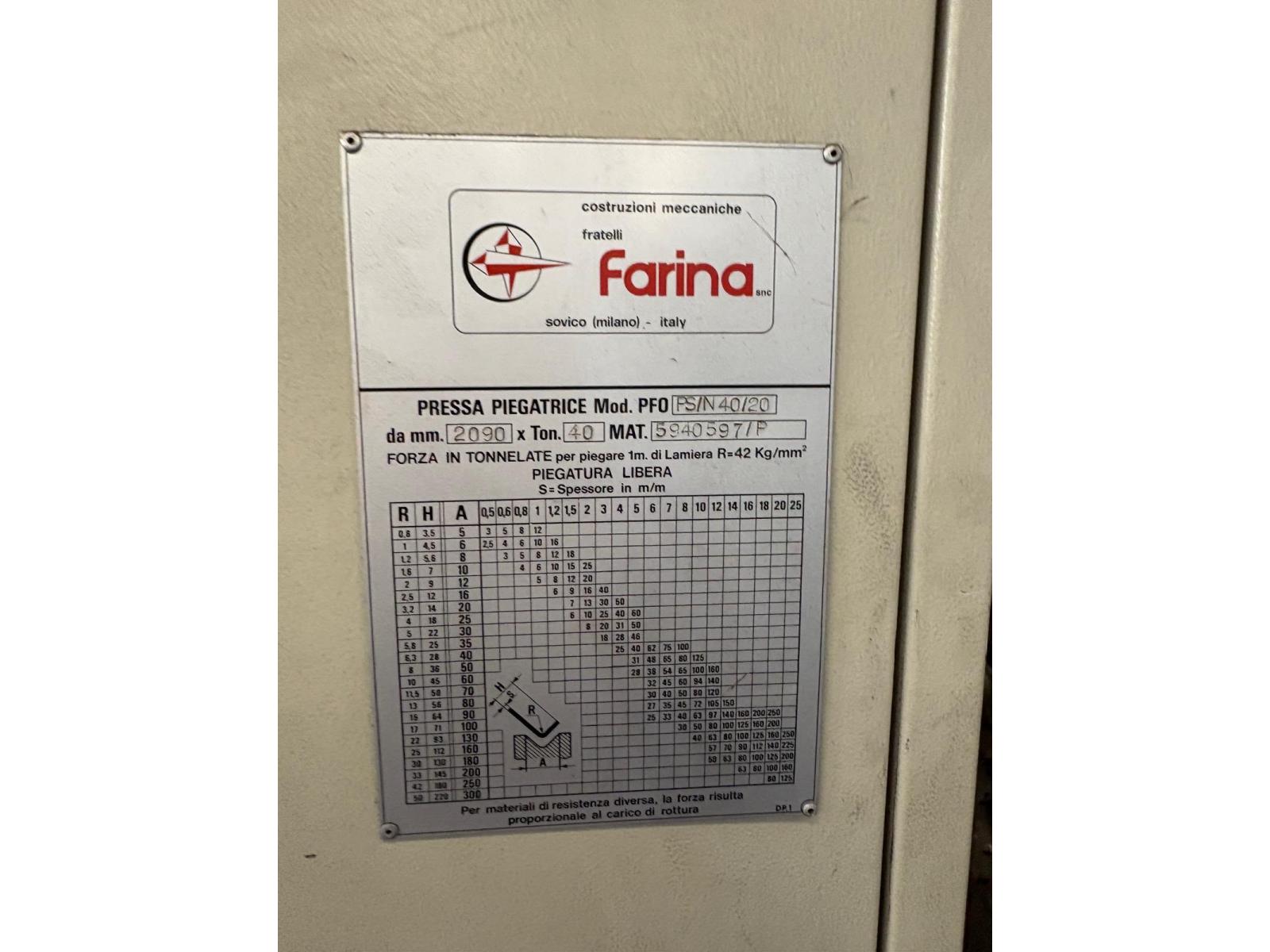 PRESSA PIEGATRICE FARINA 2040 X 90