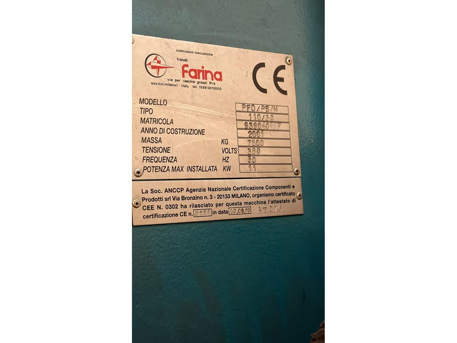 Pressa piegatrice Farina mod. PF 110/30 4 assi Delem
