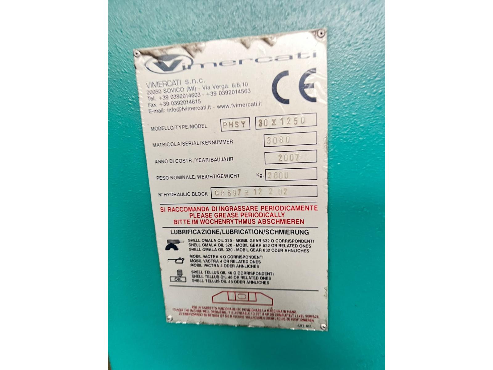 PRESSA PIEGATRICE IDRAULICA VIMERCATI PHSY 30X1250