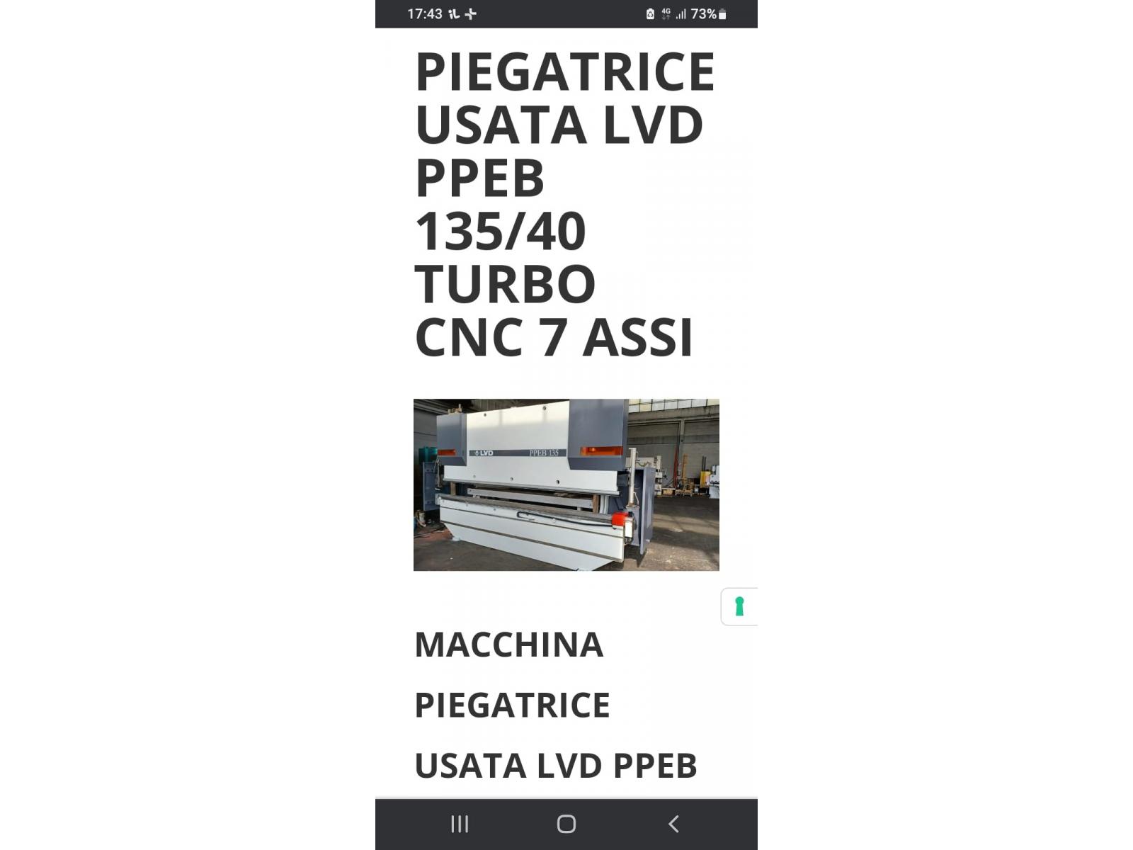 Pressa piegatrice LVD PPEB 135/4000 TURBO CNC 7 ASSI