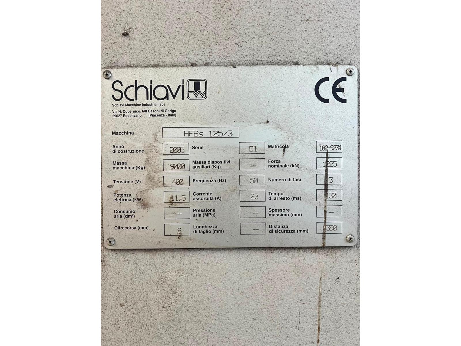 PRESSA PIEGATRICE SCHIAVI HFBS 125/3