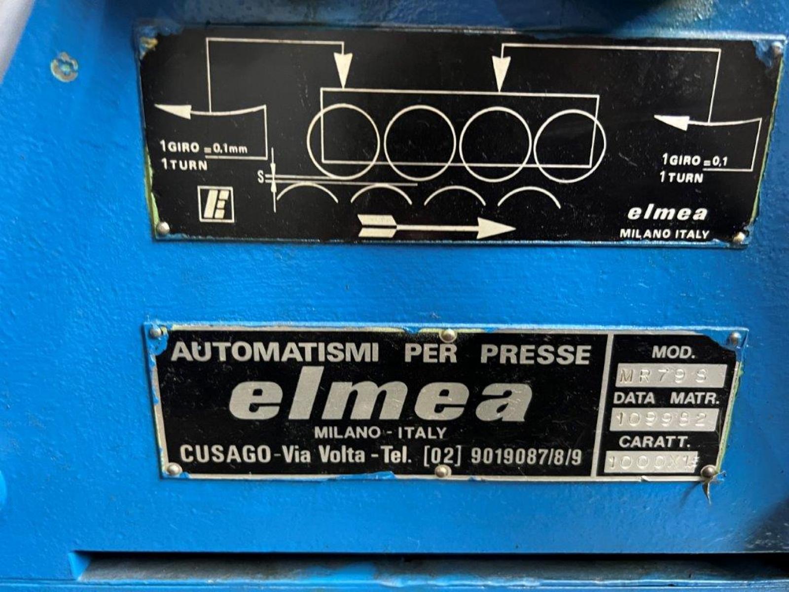 Raddrizzatrice di colis Elmea 1000 x  1.5mm