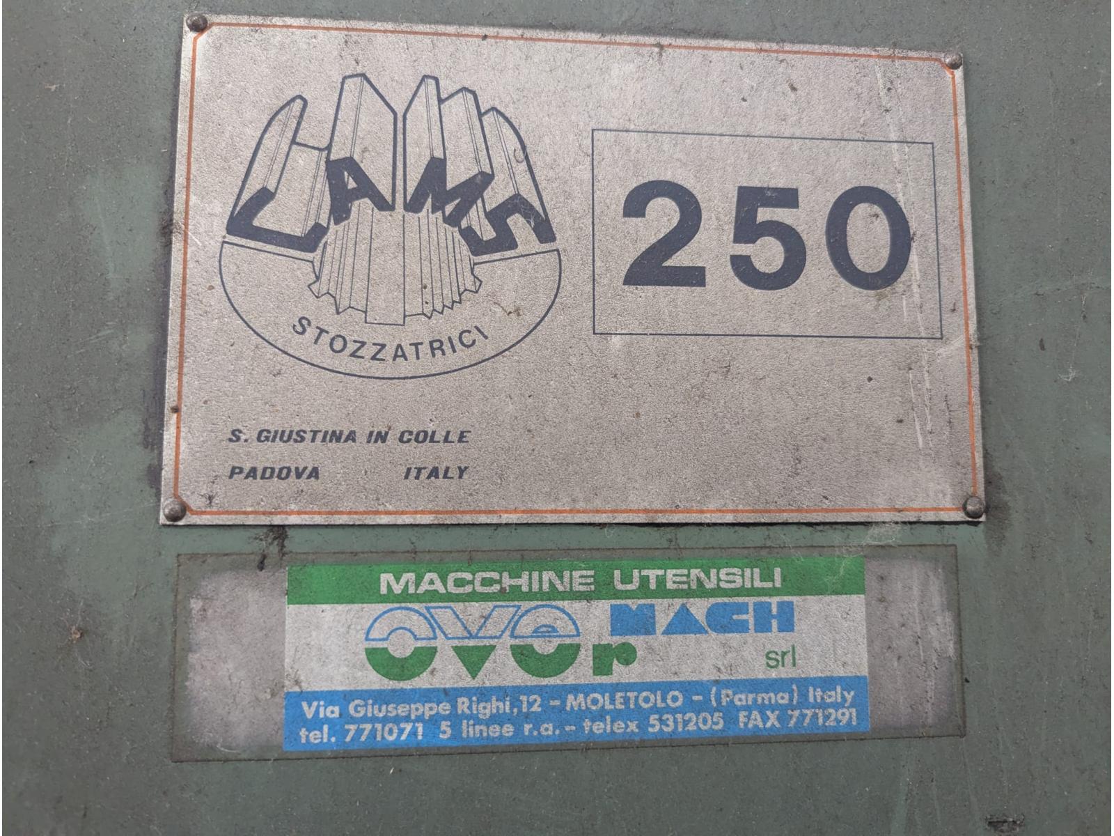 STOZZATRICE – modello 250 SAC, anno di fabbricazione 1989.