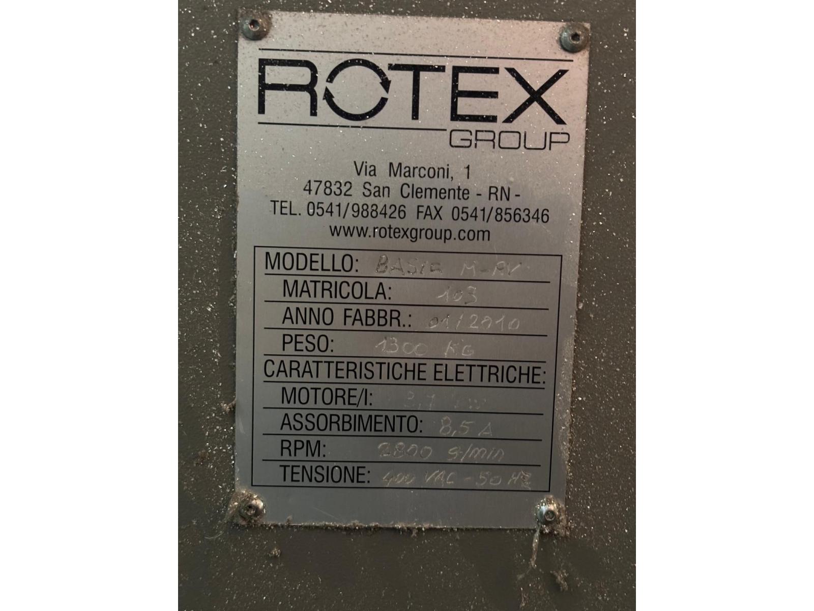 Troncatrice Rotex, completa di impianto di aspirazione Indest
